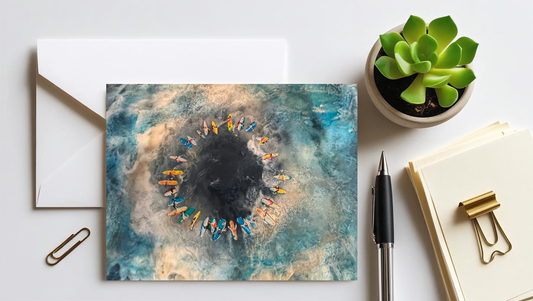 Paddle out: Pack of 10 Note Cards (blank inside)