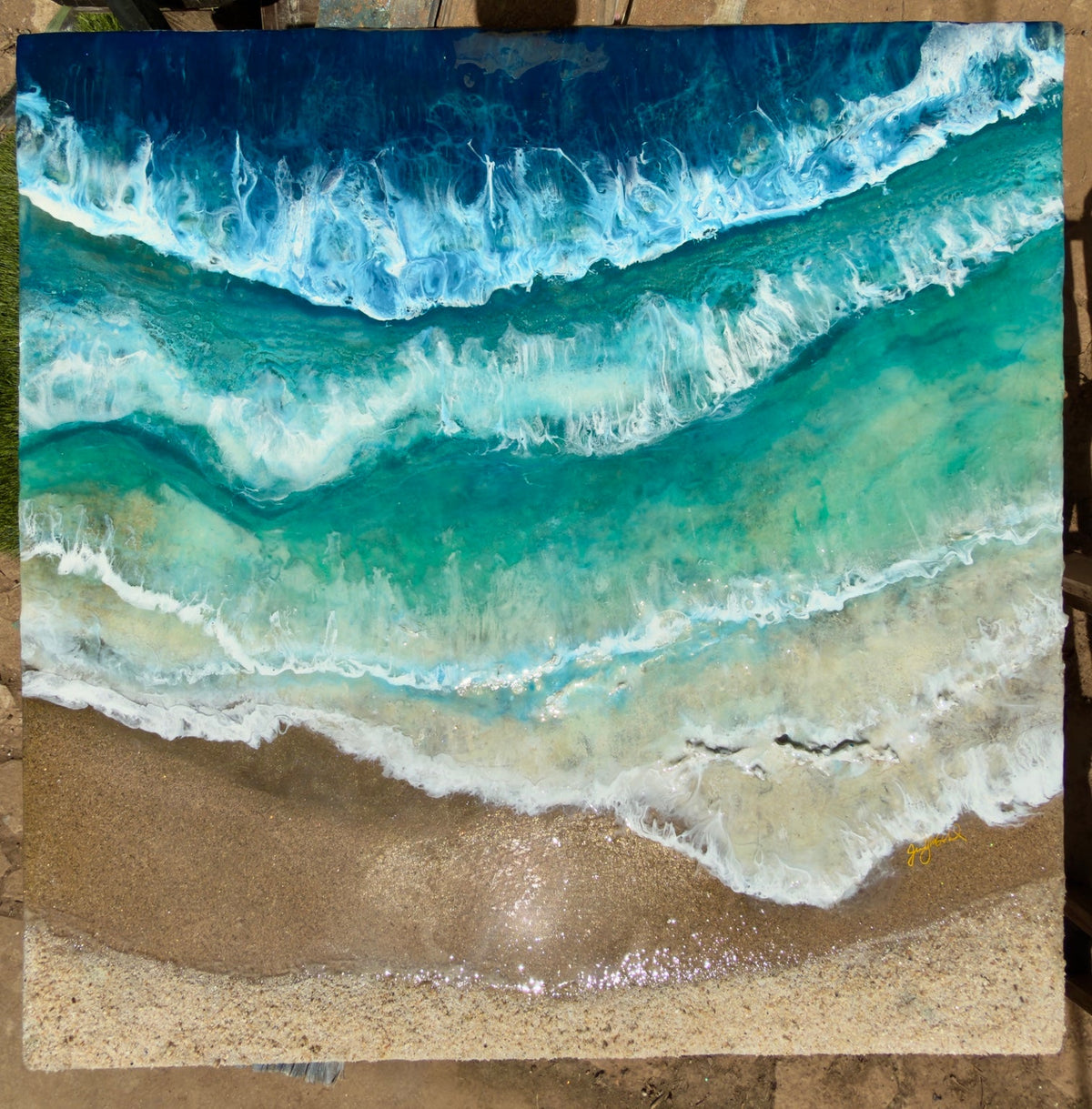 Updated Barking Sands original resin ocean artwork by Judy McDonald