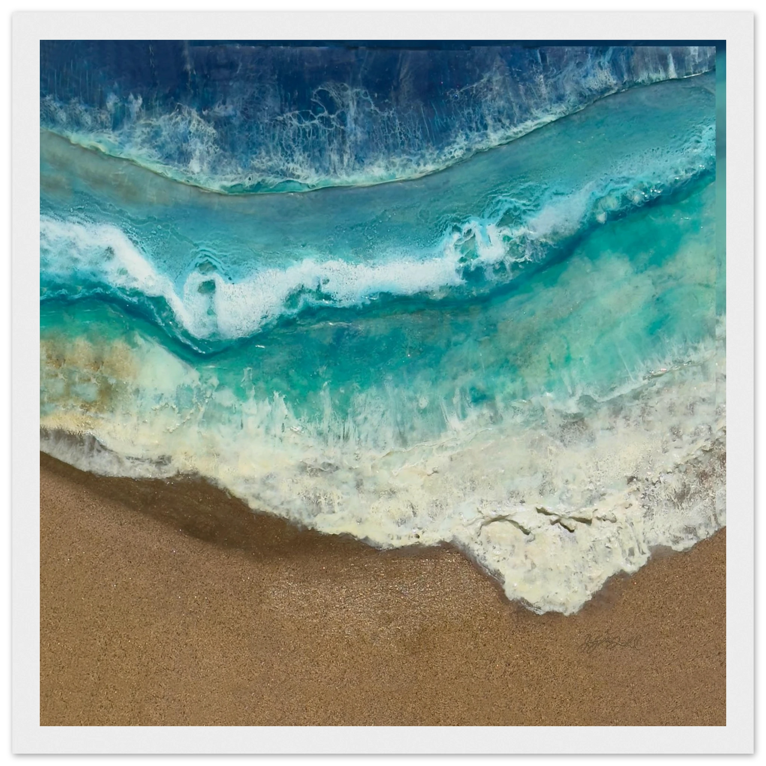 Barking Sands framed resin ocean art print by Judy McDonald