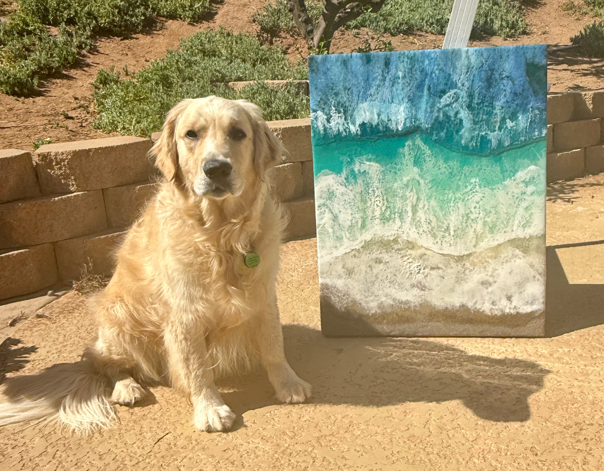 Buccaneer Beach original resin ocean art by Judy McDonald — protected web preview
