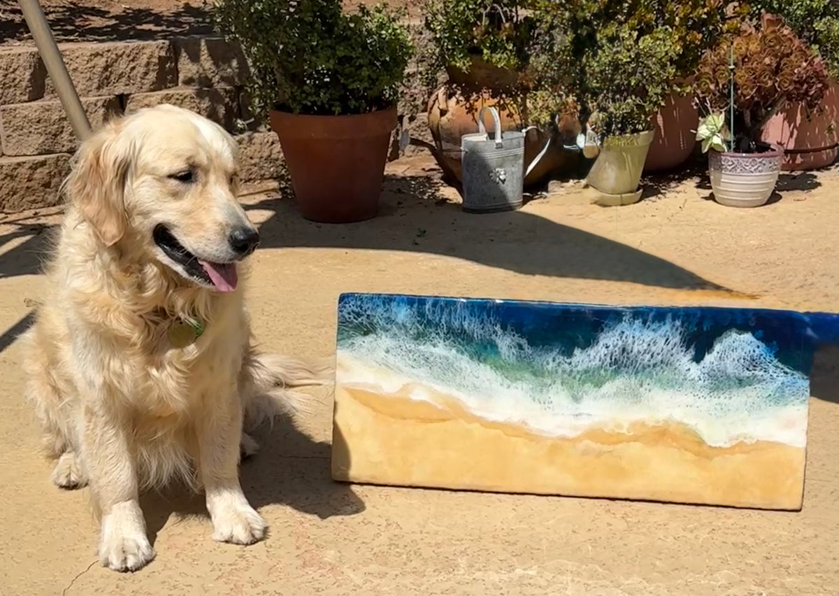 Cardiff original resin ocean art by Judy McDonald — protected web preview