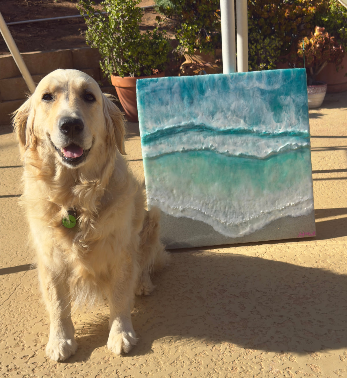 Smokestacks original resin ocean art by Judy McDonald — protected web preview